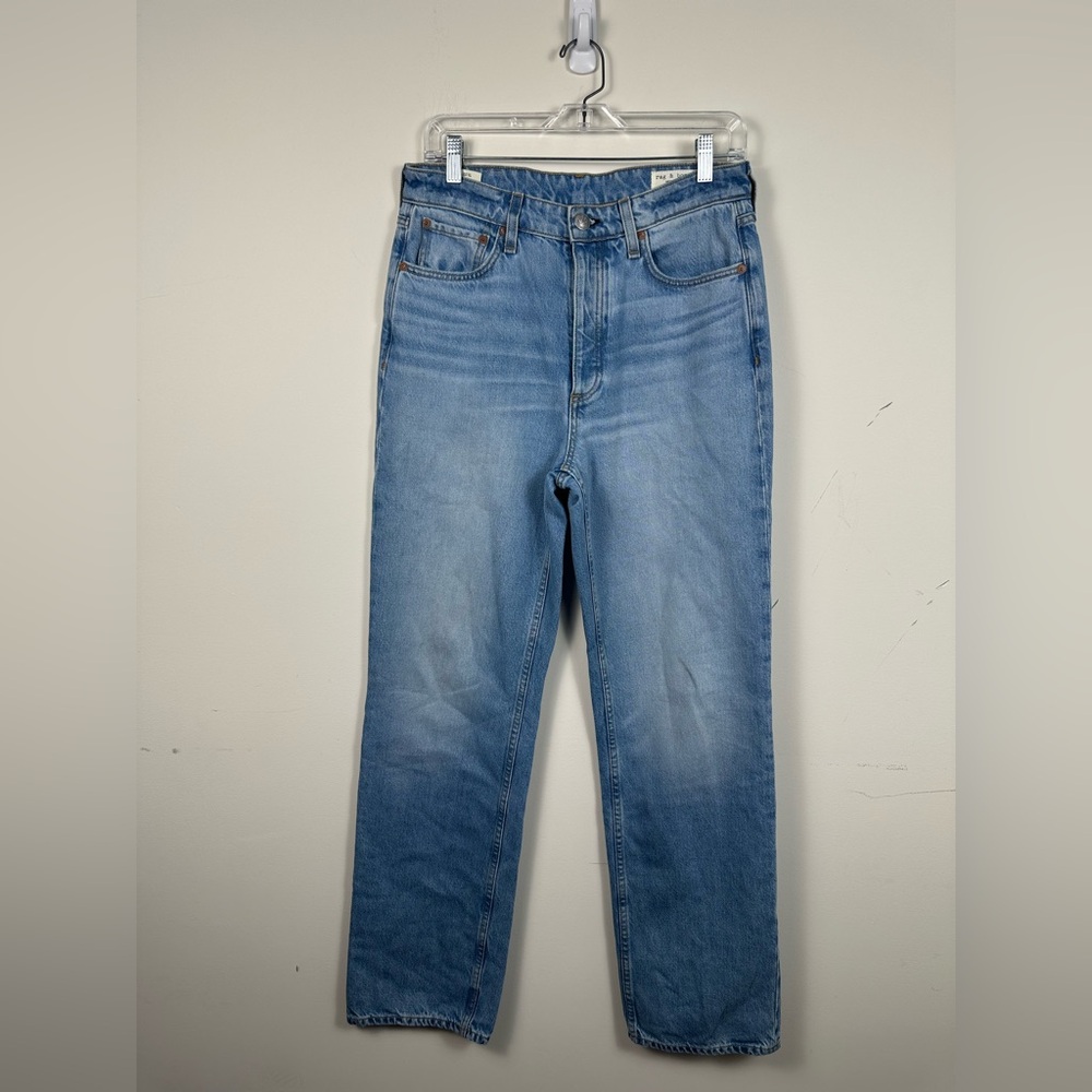 rag & bone Blue Straight Leg Jeans - Picture 2 of 8